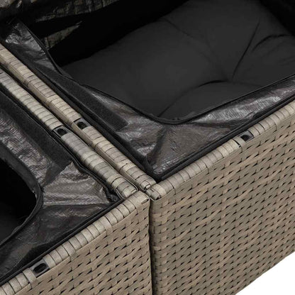 6-Piece Poly Rattan Garden Sofa Set with Cushions, Acacia
