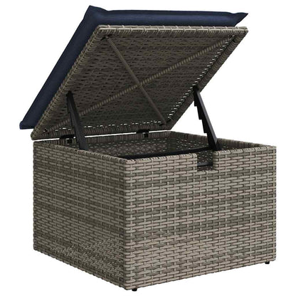 6 Piece Garden Sofa Set with Cushions Grey Poly Rattan Acacia