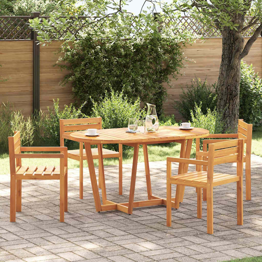 Garden Dining Table Oval 150x90x75 cm Solid Wood Acacia