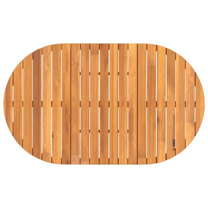 Garden Dining Table Oval 150x90x75 cm Solid Wood Acacia