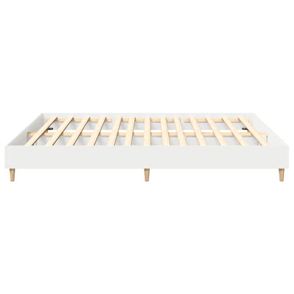 White Engineered Wood Bed Frame 200x200 cm - No Mattress Included