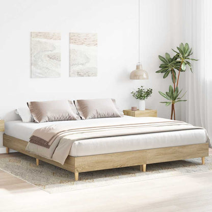 Sonoma Oak Bed Frame 200x200 cm, Engineered Wood, No Mattress