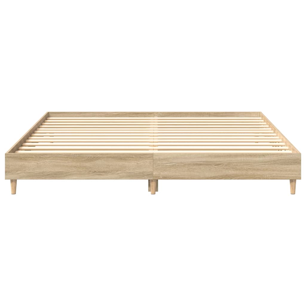 Sonoma Oak Bed Frame 200x200 cm, Engineered Wood, No Mattress
