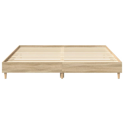 Sonoma Oak Bed Frame 200x200 cm, Engineered Wood, No Mattress