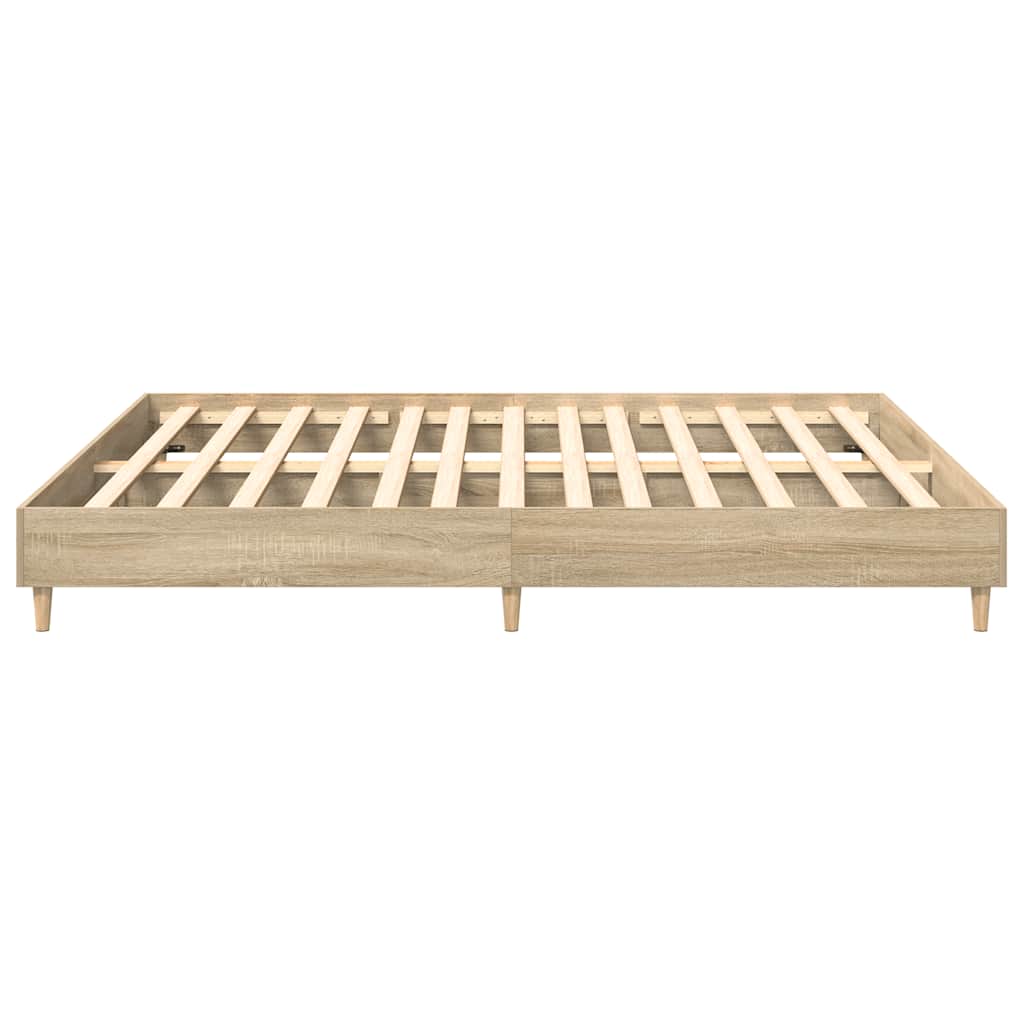 Sonoma Oak Bed Frame 200x200 cm, Engineered Wood, No Mattress