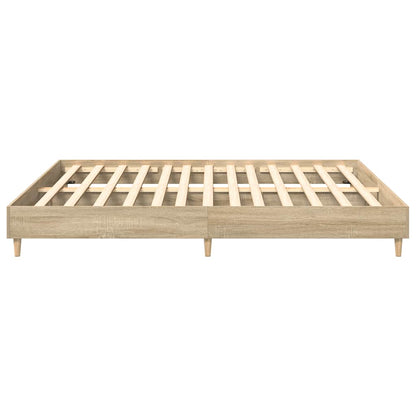 Sonoma Oak Bed Frame 200x200 cm, Engineered Wood, No Mattress