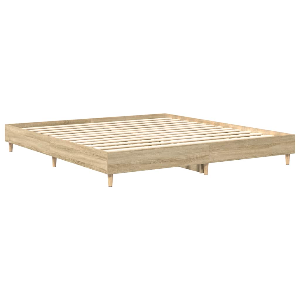 Sonoma Oak Bed Frame 200x200 cm, Engineered Wood, No Mattress
