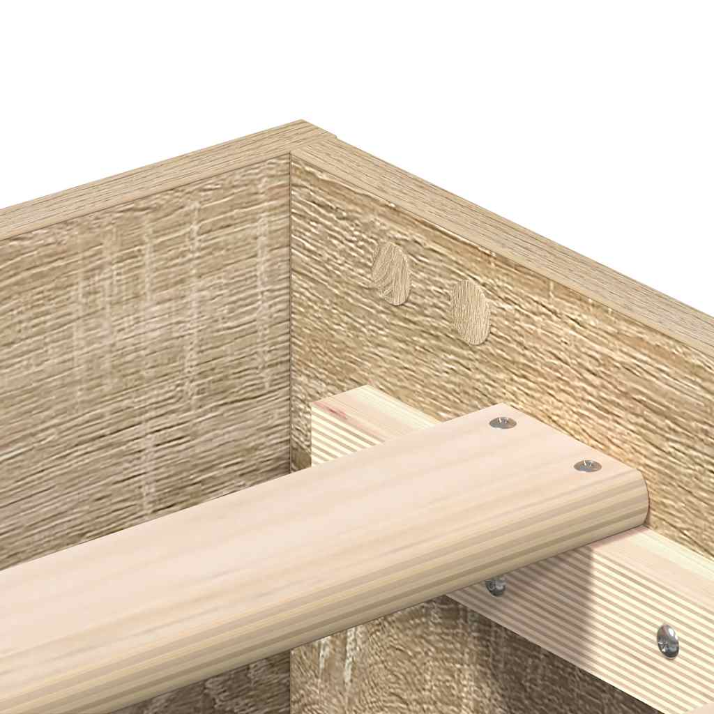 Sonoma Oak Bed Frame 200x200 cm, Engineered Wood, No Mattress