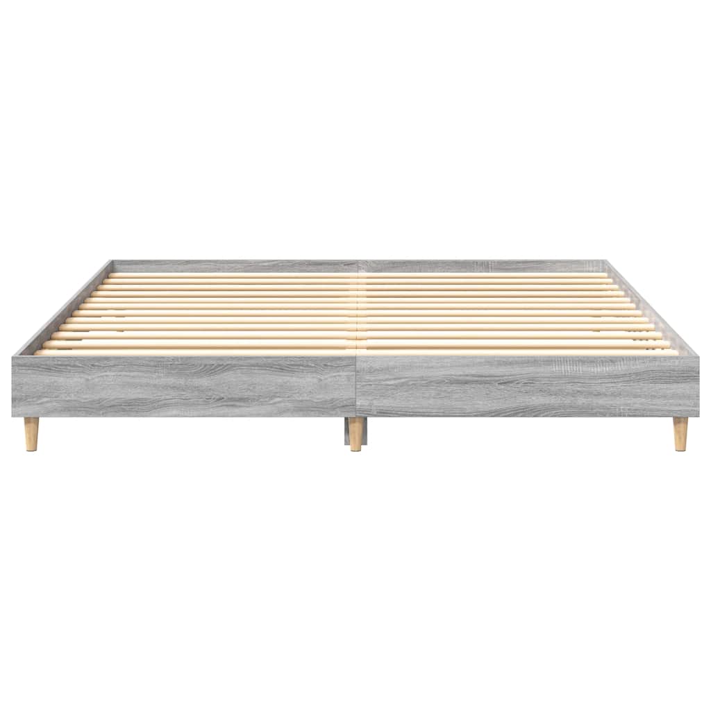 Grey Sonoma Engineered Wood Bed Frame 200x200 cm - No Mattress