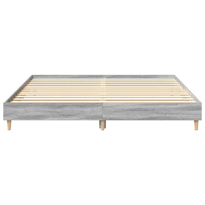 Grey Sonoma Engineered Wood Bed Frame 200x200 cm - No Mattress