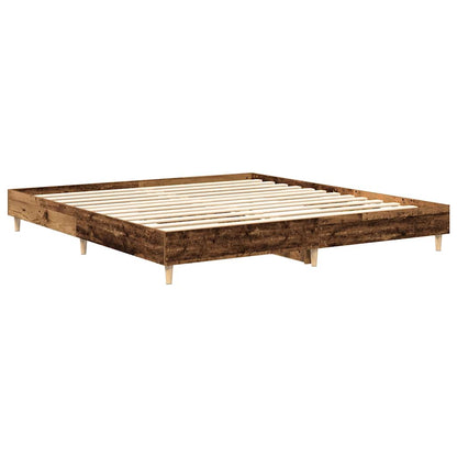 Vintage Style 200x200 cm Engineered Wood Bed Frame, No Mattress