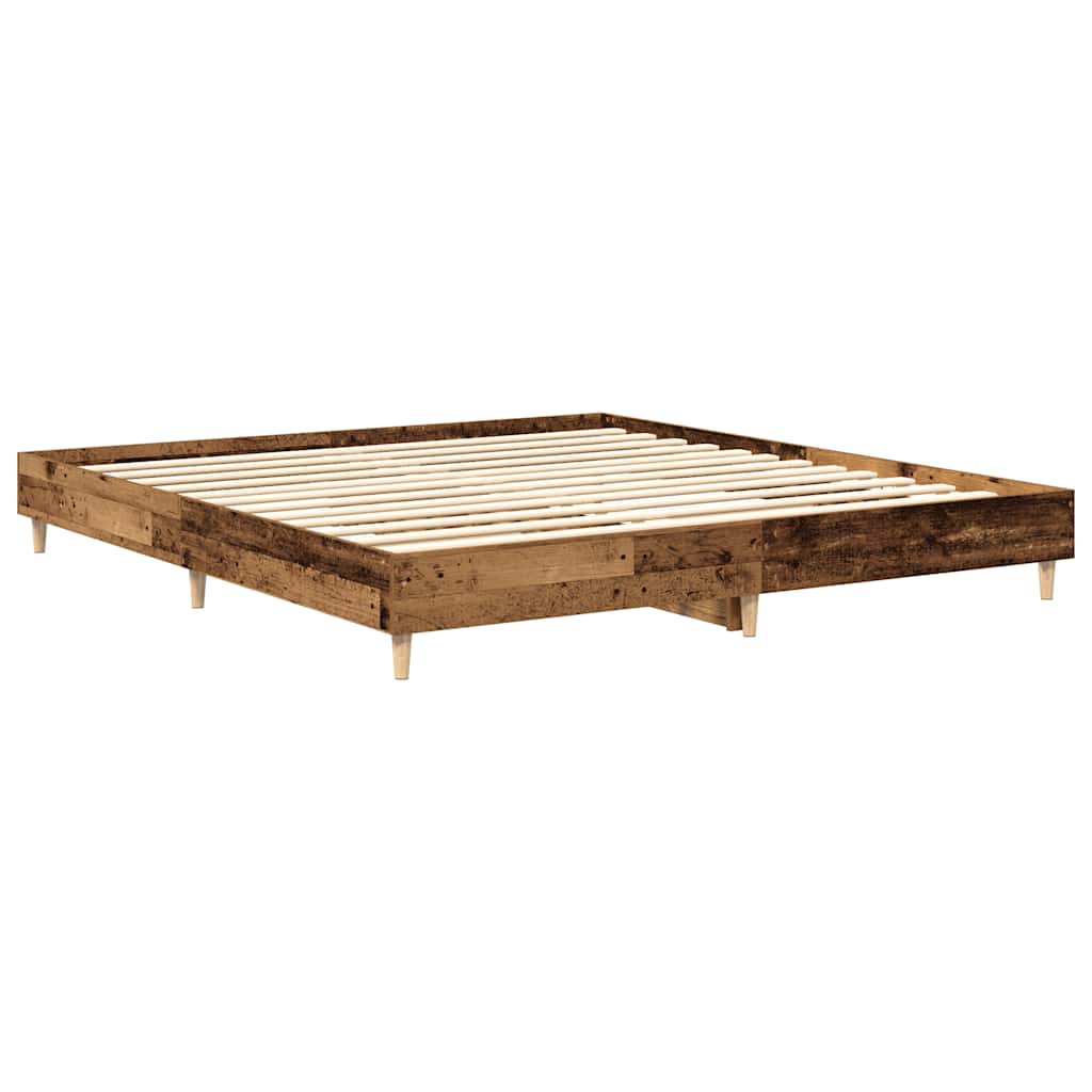 Vintage Style 200x200 cm Engineered Wood Bed Frame, No Mattress