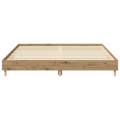 Artisan Oak Bed Frame 200x200 cm - No Mattress, Engineered Wood