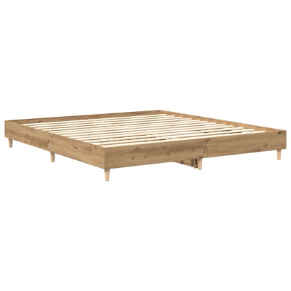 Artisan Oak Bed Frame 200x200 cm - No Mattress, Engineered Wood
