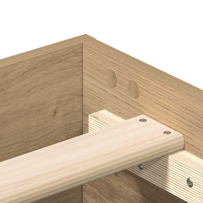 Artisan Oak Bed Frame 200x200 cm - No Mattress, Engineered Wood