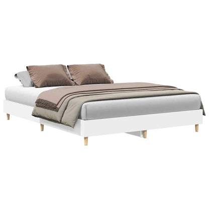 White King Size Bed Frame 150x200 cm - Engineered Wood