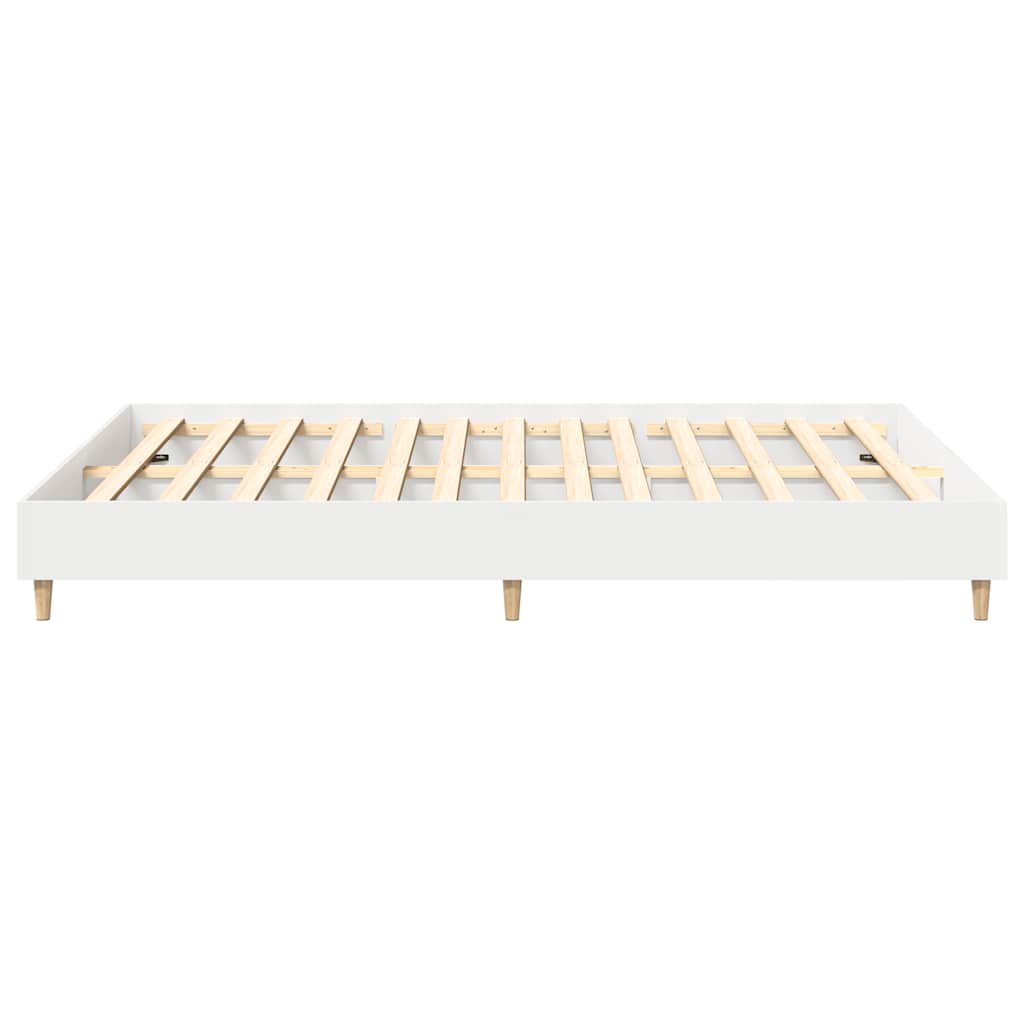 White King Size Bed Frame 150x200 cm - Engineered Wood