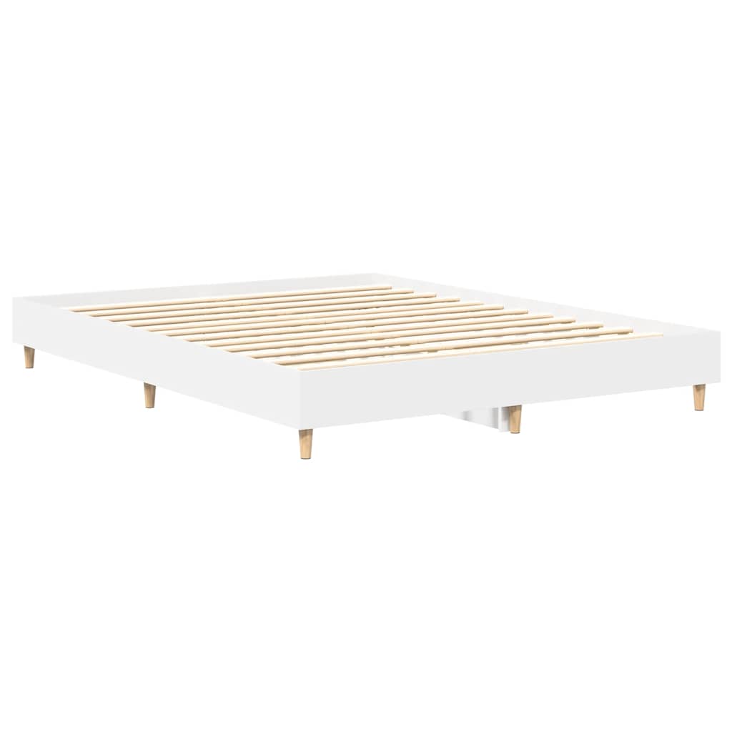 White King Size Bed Frame 150x200 cm - Engineered Wood