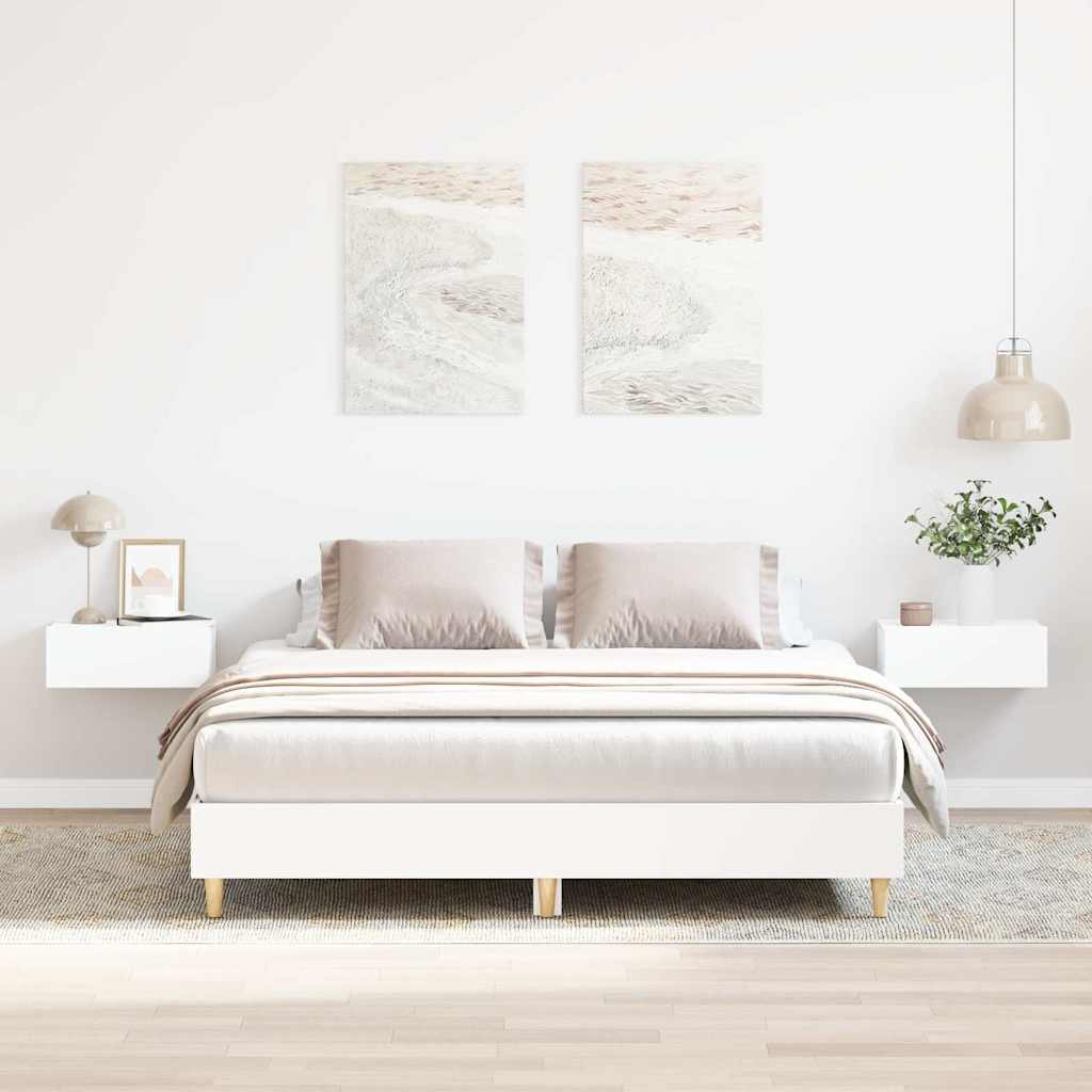 White King Size Bed Frame 150x200 cm - Engineered Wood