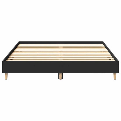 King Size Black Bed Frame 150x200 cm, Engineered Wood