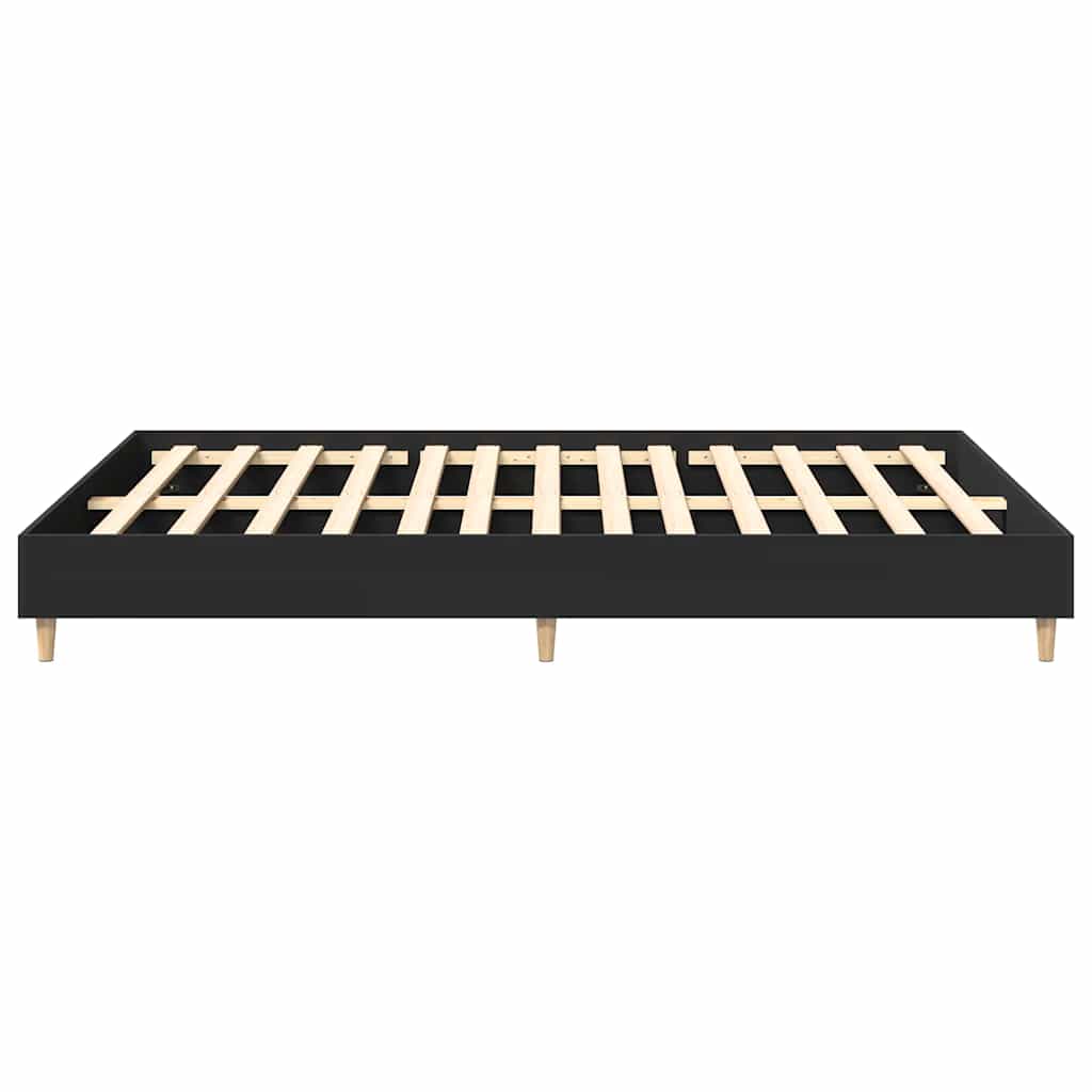 King Size Black Bed Frame 150x200 cm, Engineered Wood