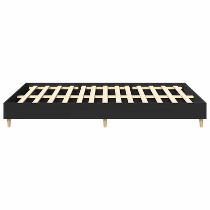 King Size Black Bed Frame 150x200 cm, Engineered Wood