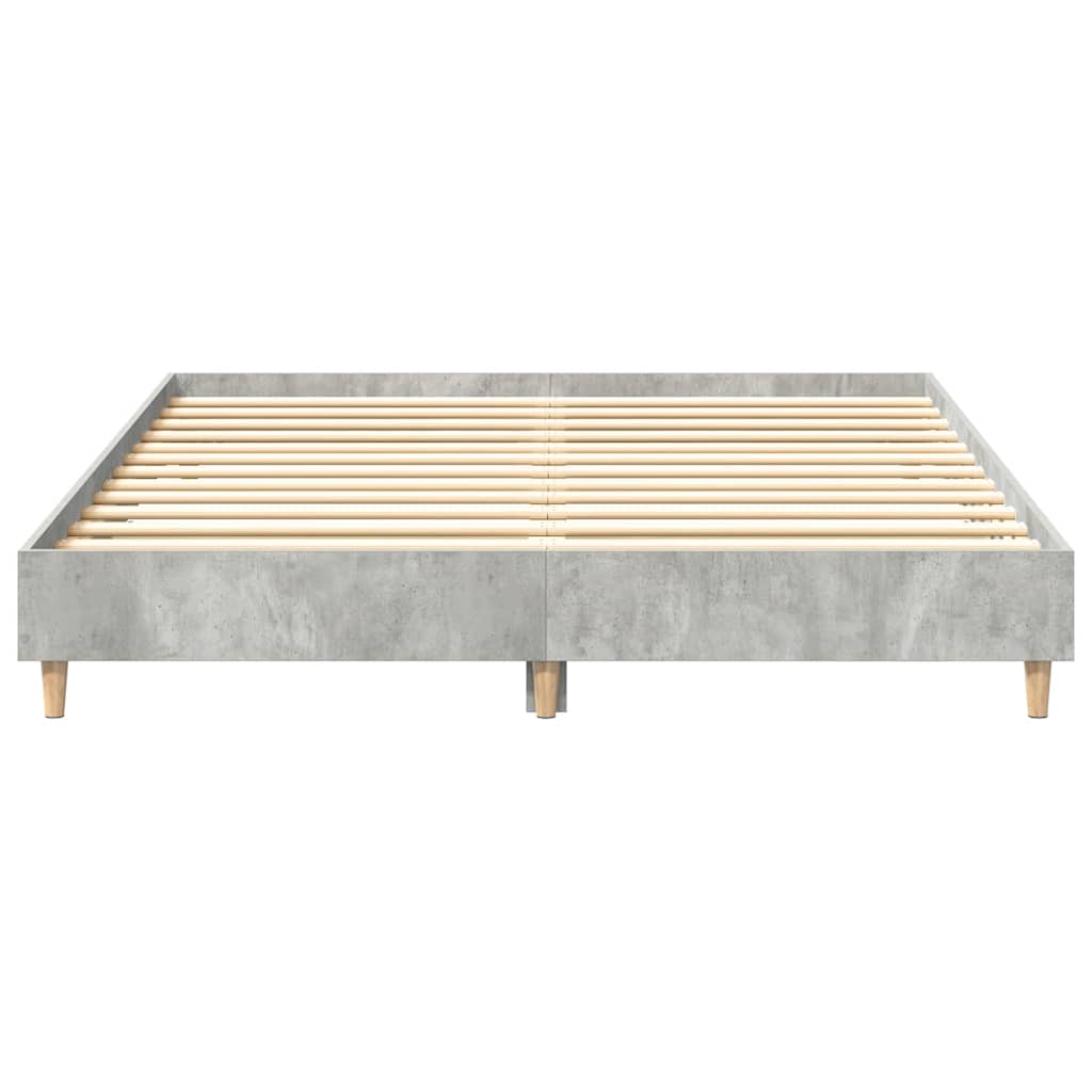 King Size Concrete Grey Bed Frame 150x200 cm - Engineered Wood