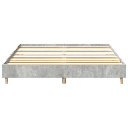 King Size Concrete Grey Bed Frame 150x200 cm - Engineered Wood