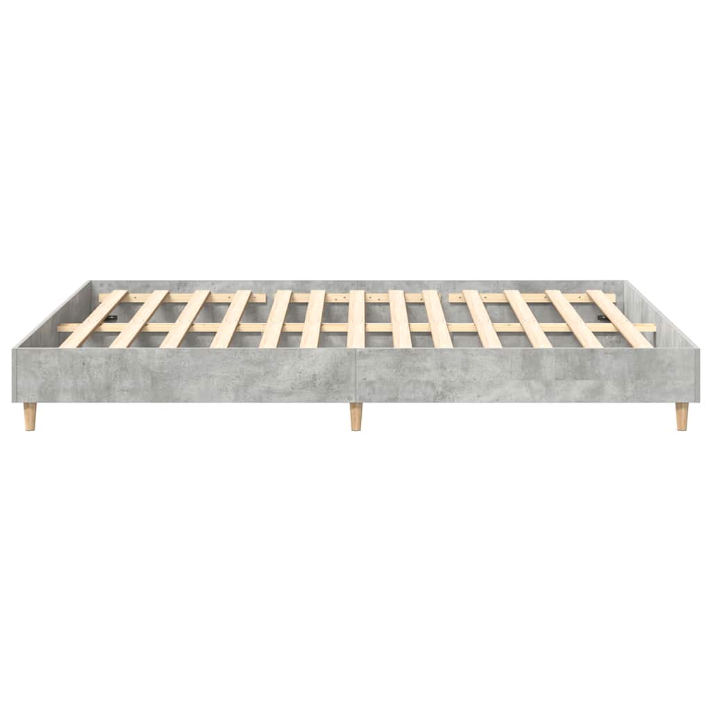 King Size Concrete Grey Bed Frame 150x200 cm - Engineered Wood