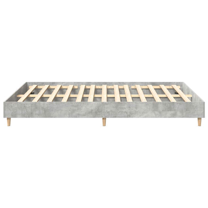 King Size Concrete Grey Bed Frame 150x200 cm - Engineered Wood