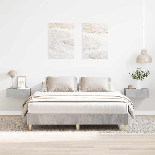 King Size Concrete Grey Bed Frame 150x200 cm - Engineered Wood