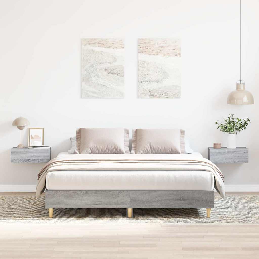 King Size Grey Sonoma Bed Frame 150x200 cm - Engineered Wood