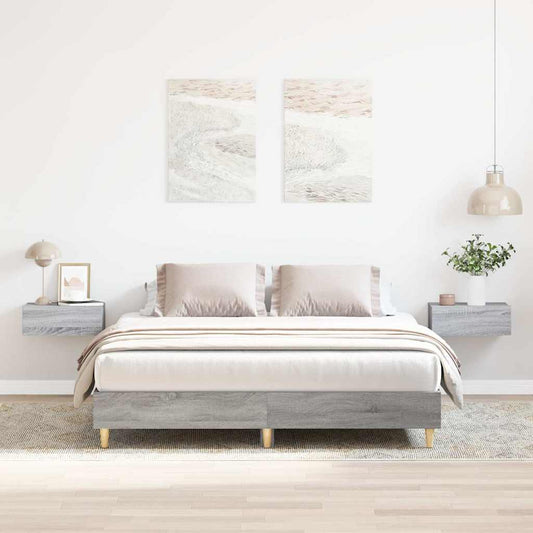 King Size Grey Sonoma Bed Frame 150x200 cm - Engineered Wood