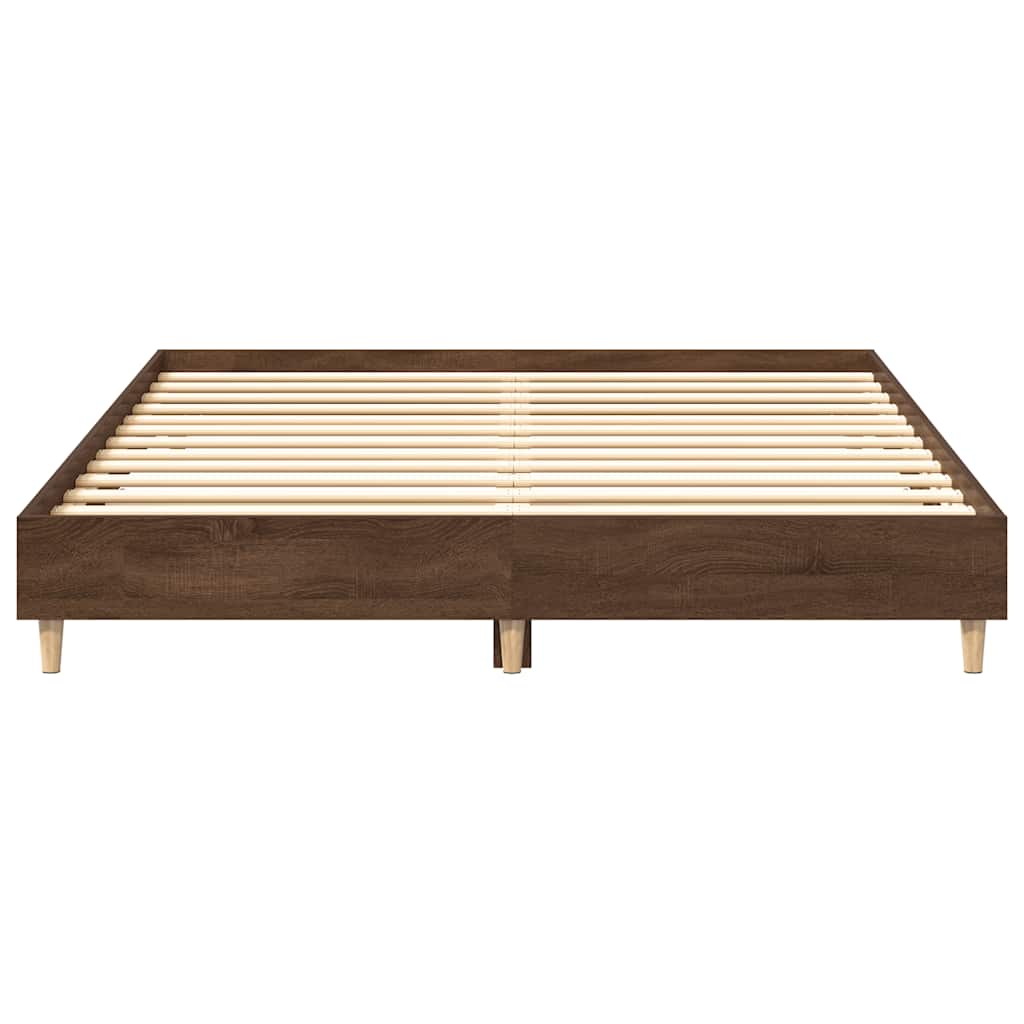 King Size Brown Oak Bed Frame 150x200 cm - Engineered Wood
