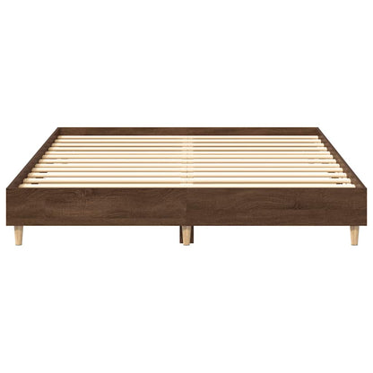 King Size Brown Oak Bed Frame 150x200 cm - Engineered Wood
