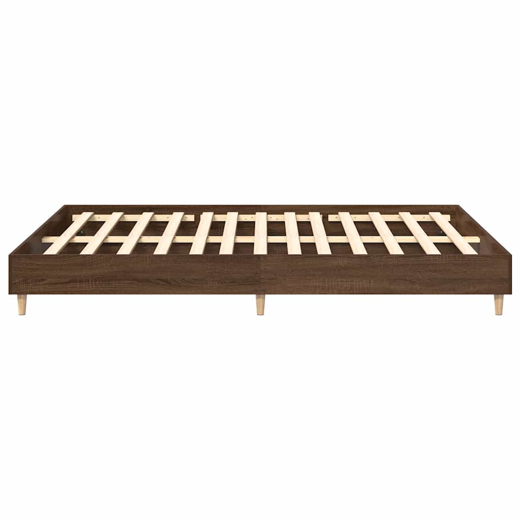 King Size Brown Oak Bed Frame 150x200 cm - Engineered Wood