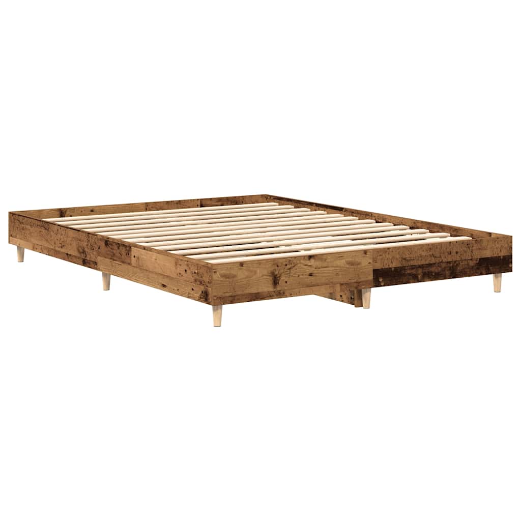 King Size Bed Frame 150x200 cm - Rustic Engineered Wood Finish