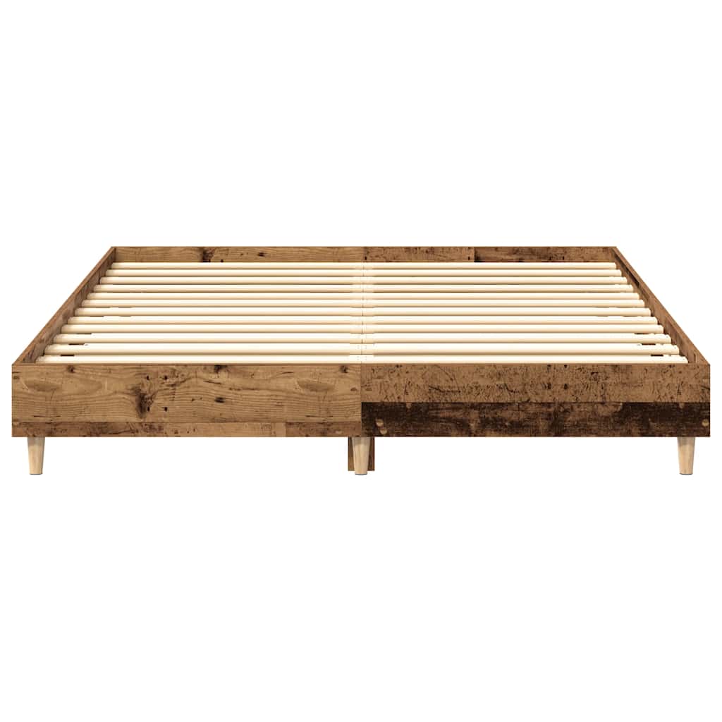 King Size Bed Frame 150x200 cm - Rustic Engineered Wood Finish