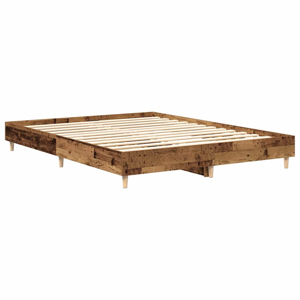 King Size Bed Frame 150x200 cm - Rustic Engineered Wood Finish