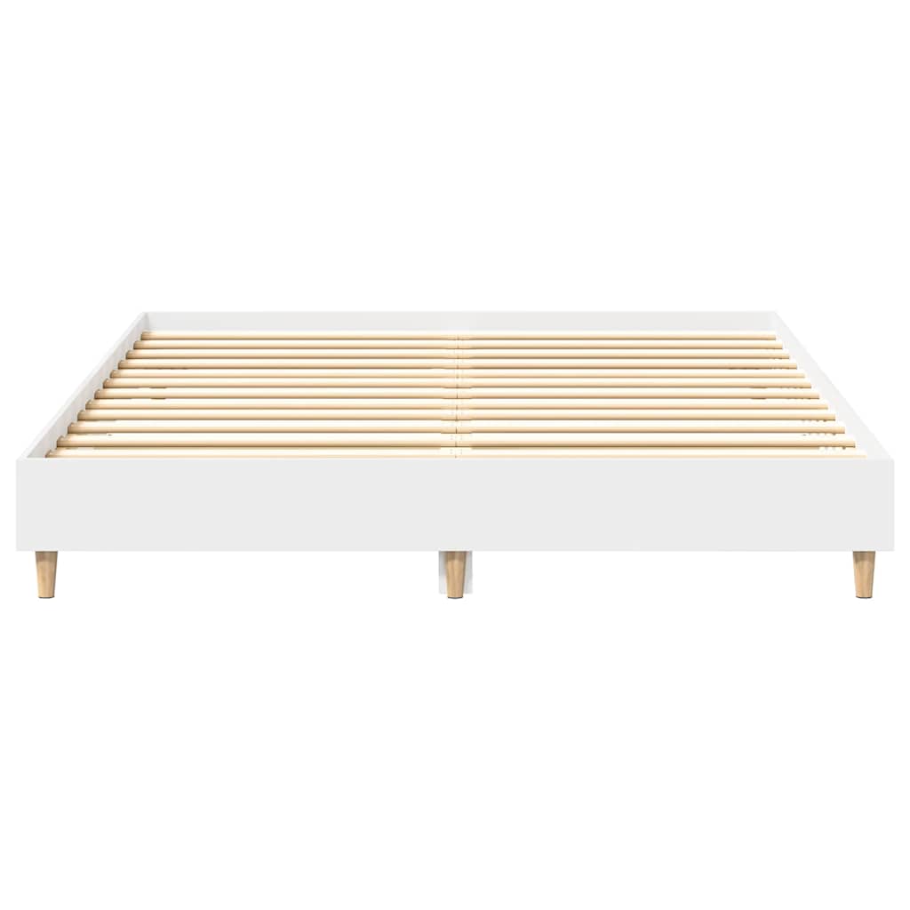 White Engineered Wood Bed Frame 140x200 cm - No Mattress Included