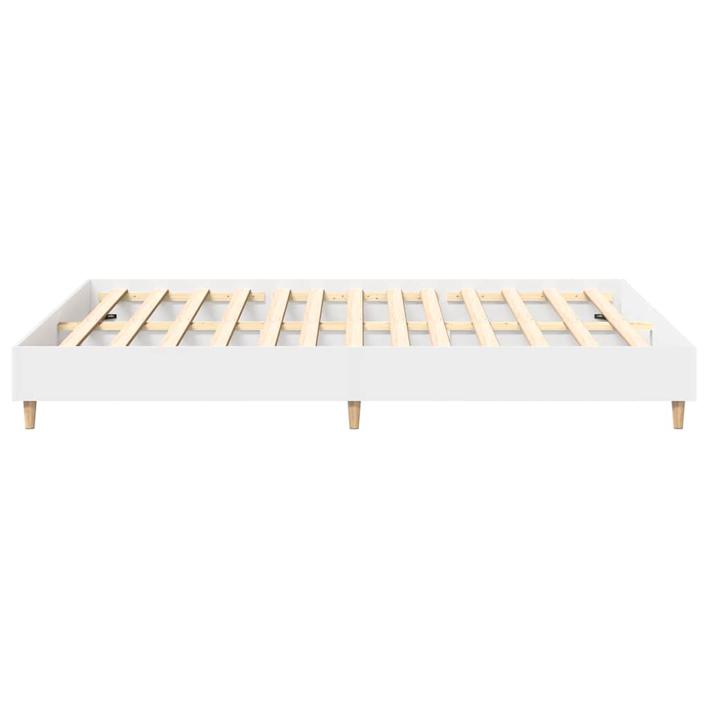 White Engineered Wood Bed Frame 140x200 cm - No Mattress Included