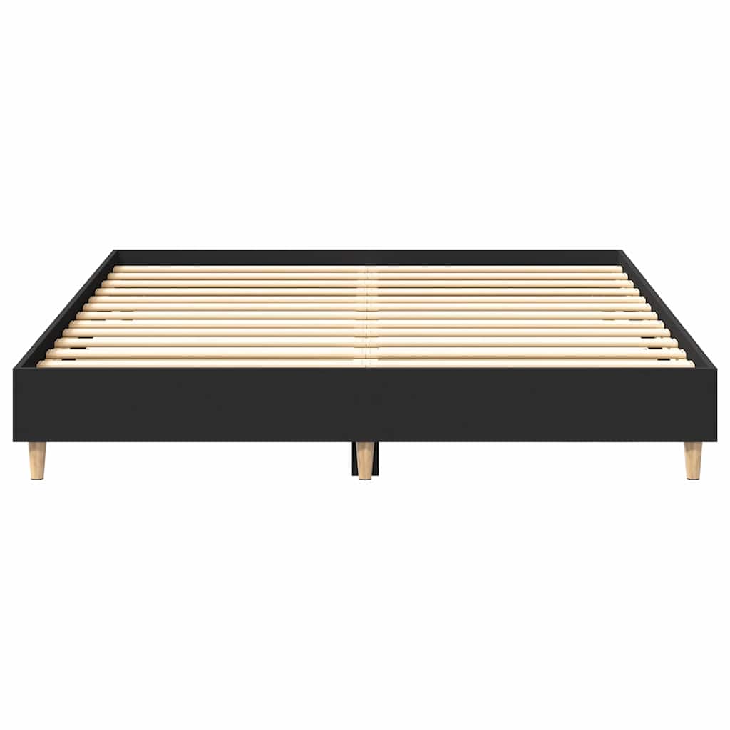 Black Engineered Wood Bed Frame - 140x200 cm (No Mattress)