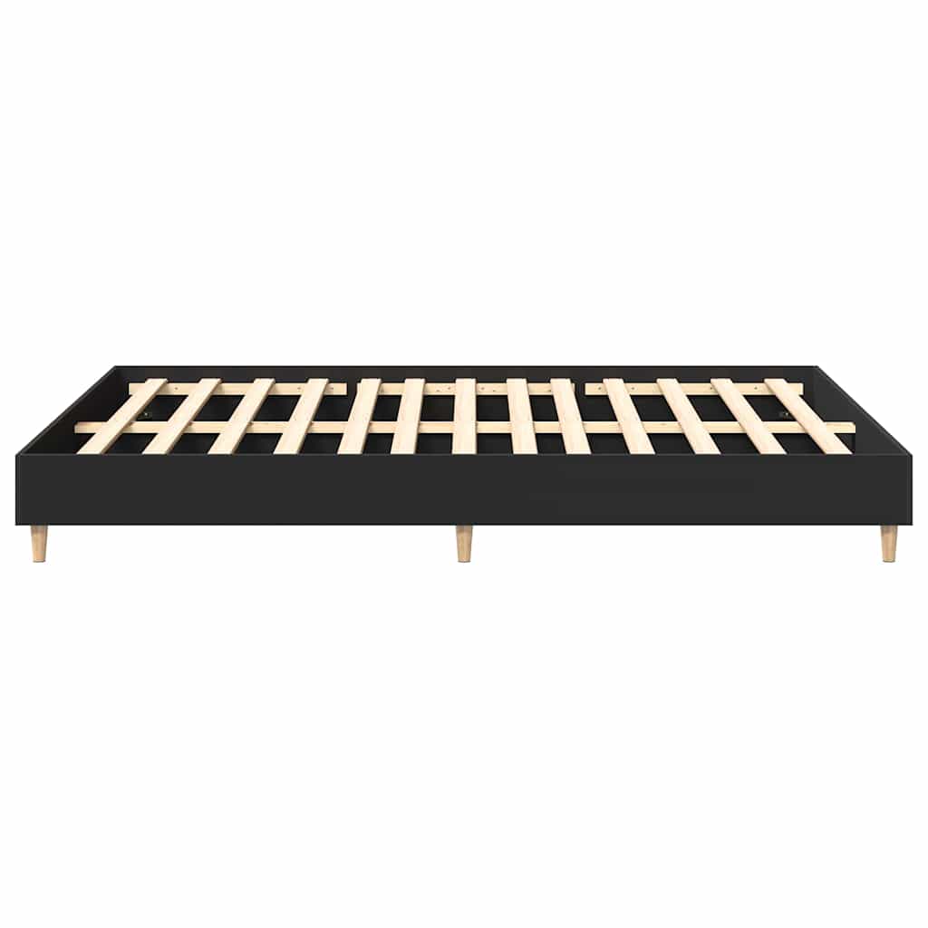 Black Engineered Wood Bed Frame - 140x200 cm (No Mattress)