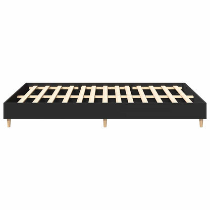 Black Engineered Wood Bed Frame - 140x200 cm (No Mattress)