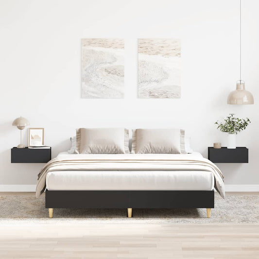 Black Engineered Wood Bed Frame - 140x200 cm (No Mattress)