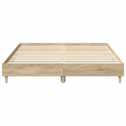 Sonoma Oak Bed Frame 140x200 cm - Engineered Wood, No Mattress