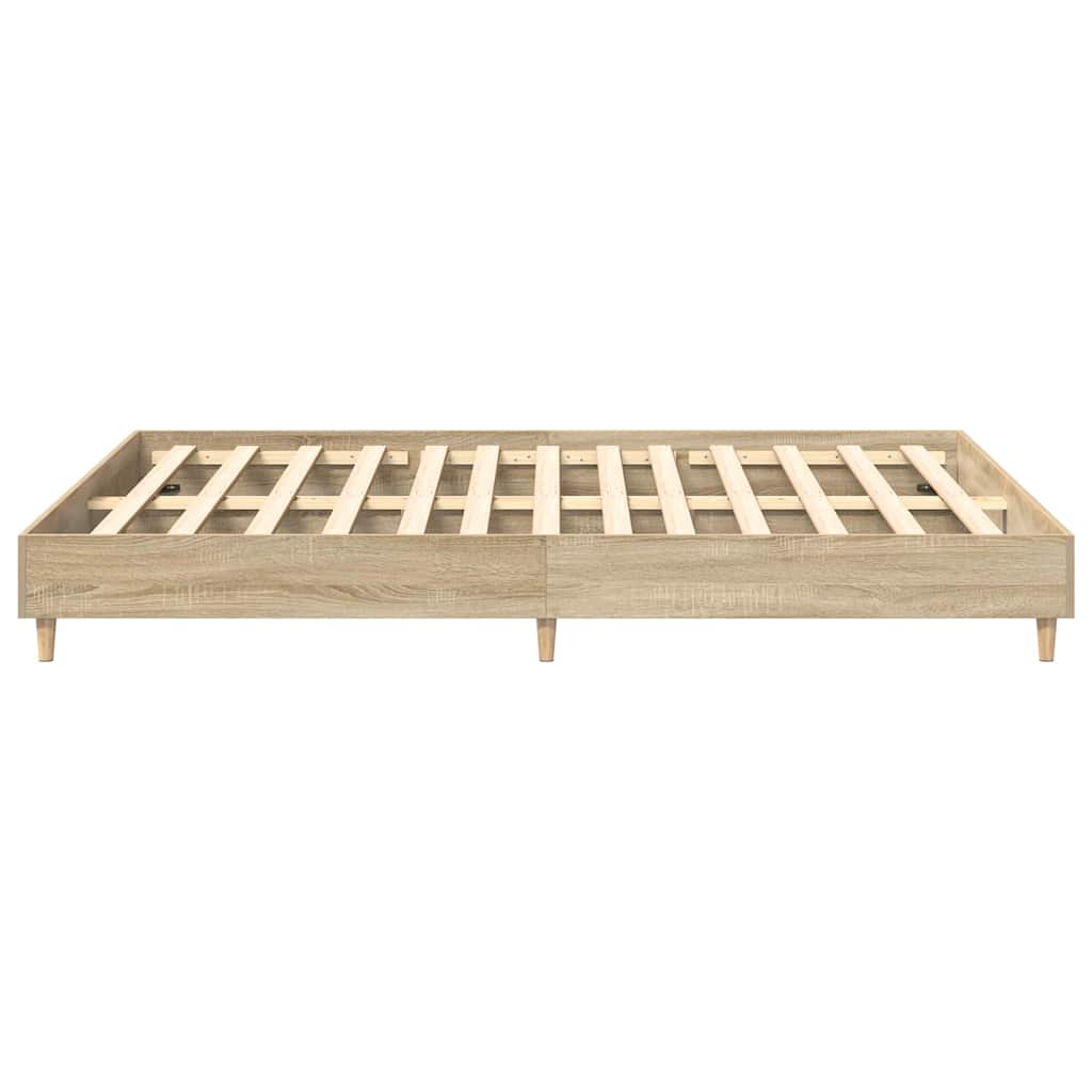 Sonoma Oak Bed Frame 140x200 cm - Engineered Wood, No Mattress