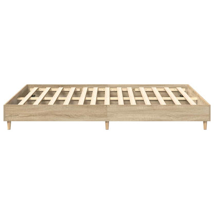 Sonoma Oak Bed Frame 140x200 cm - Engineered Wood, No Mattress