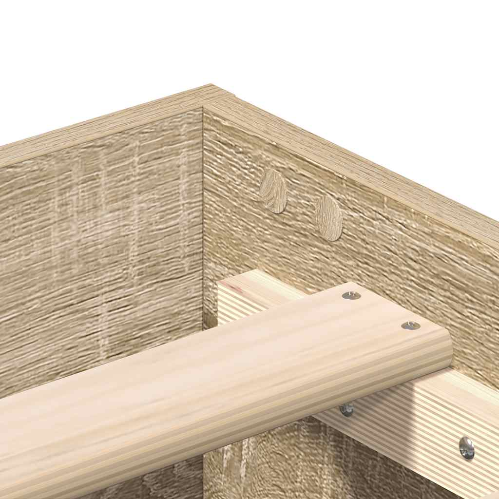 Sonoma Oak Bed Frame 140x200 cm - Engineered Wood, No Mattress