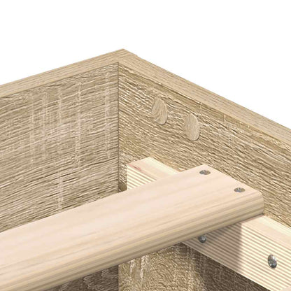Sonoma Oak Bed Frame 140x200 cm - Engineered Wood, No Mattress